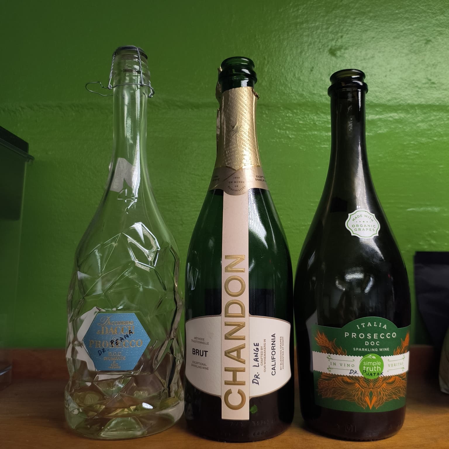 Champagne bottles from thesis defenses
